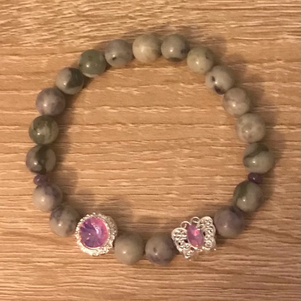 Peace Jade Beaded Bracelet